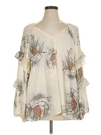 Pre-owned Torrid 3/4 Sleeve Blouse In Ivory