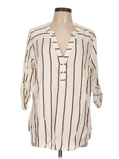 Pre-owned Torrid 3/4 Sleeve Blouse In Ivory