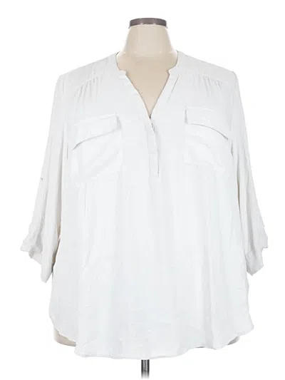 Pre-owned Torrid 3/4 Sleeve Blouse In Ivory