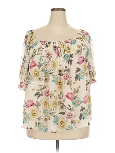 Pre-owned Torrid 3/4 Sleeve Blouse In Ivory