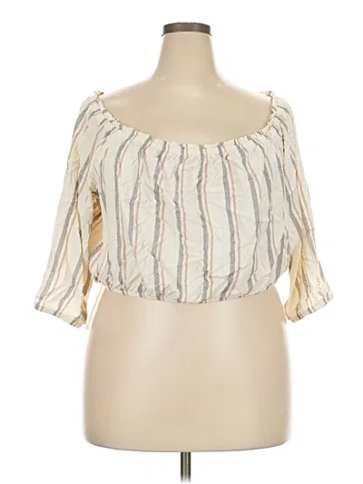Pre-owned Torrid 3/4 Sleeve Blouse In Ivory