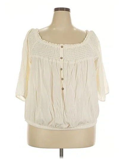 Pre-owned Torrid 3/4 Sleeve Blouse In Ivory