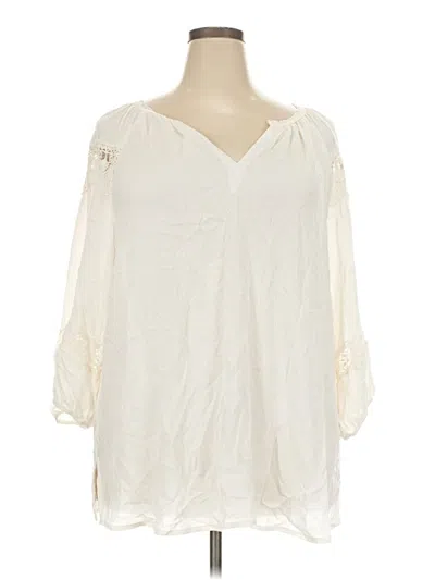 Pre-owned Torrid 3/4 Sleeve Blouse In Ivory