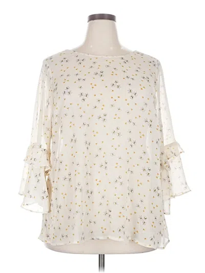 Pre-owned Torrid 3/4 Sleeve Blouse In Ivory