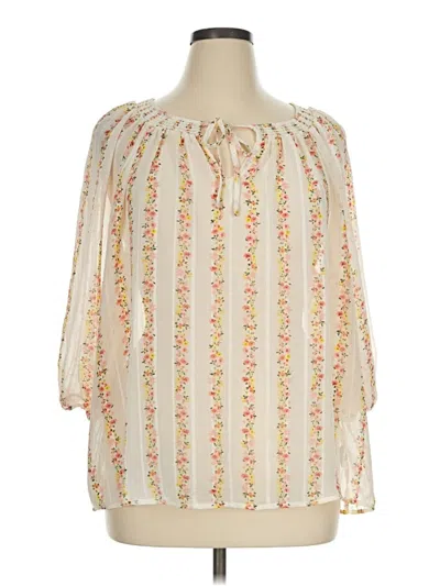 Pre-owned Torrid 3/4 Sleeve Blouse In Ivory