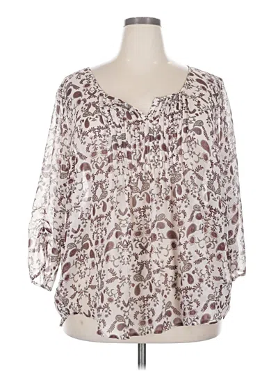 Pre-owned Torrid 3/4 Sleeve Blouse In Ivory