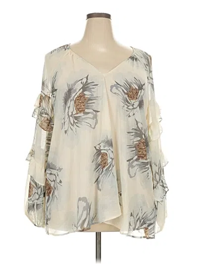 Pre-owned Torrid 3/4 Sleeve Blouse In Ivory