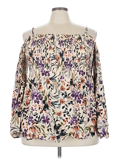 Pre-owned Torrid 3/4 Sleeve Blouse In Ivory