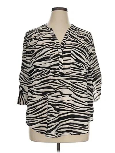Pre-owned Torrid 3/4 Sleeve Blouse In Ivory