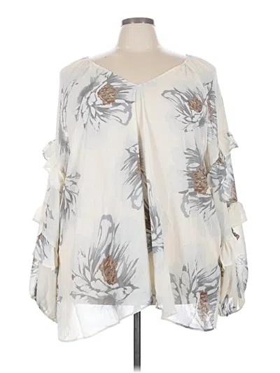 Pre-owned Torrid 3/4 Sleeve Blouse In Ivory