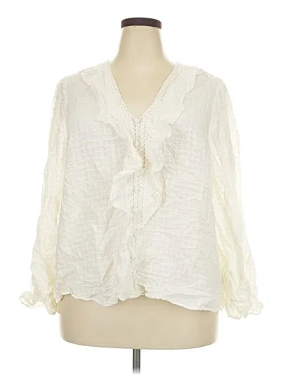 Pre-owned Torrid 3/4 Sleeve Blouse In Ivory