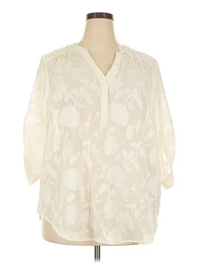 Pre-owned Torrid 3/4 Sleeve Blouse In Ivory