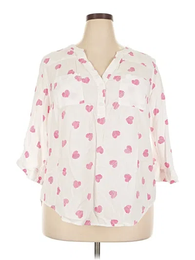 Pre-owned Torrid 3/4 Sleeve Blouse In Ivory