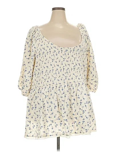 Pre-owned Torrid 3/4 Sleeve Blouse In Ivory