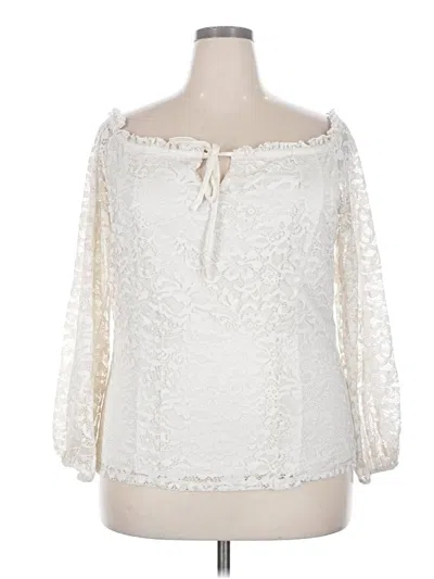 Pre-owned Torrid 3/4 Sleeve Blouse In Ivory