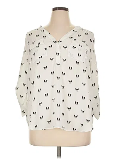 Pre-owned Torrid 3/4 Sleeve Blouse In Ivory