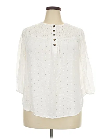 Pre-owned Torrid 3/4 Sleeve Blouse In Ivory