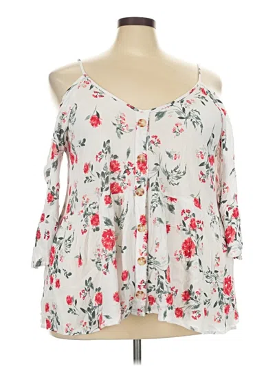 Pre-owned Torrid 3/4 Sleeve Blouse In Ivory