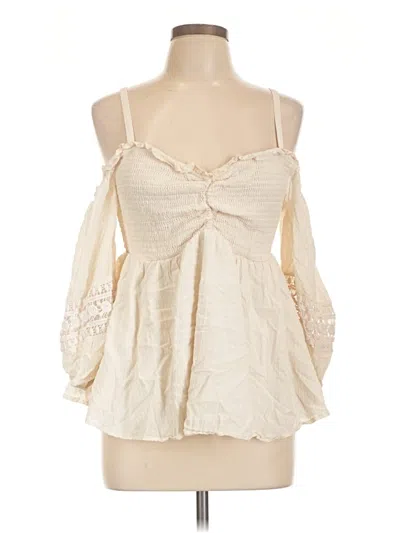 Pre-owned Torrid 3/4 Sleeve Blouse In Ivory