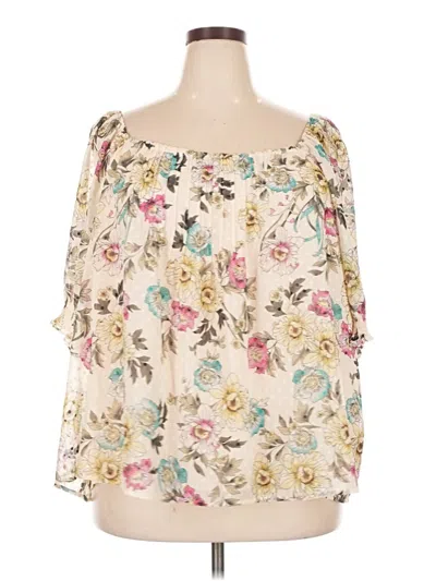 Pre-owned Torrid 3/4 Sleeve Blouse In Ivory