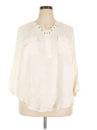 Torrid 3/4 Sleeve Blouse In Neutral