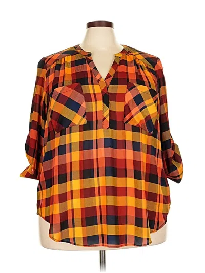 Pre-owned Torrid 3/4 Sleeve Blouse In Orange