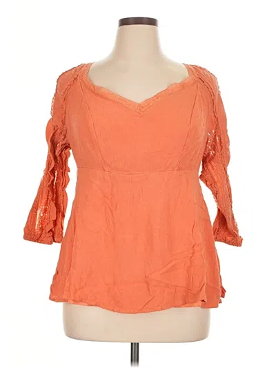 Pre-owned Torrid 3/4 Sleeve Blouse In Orange