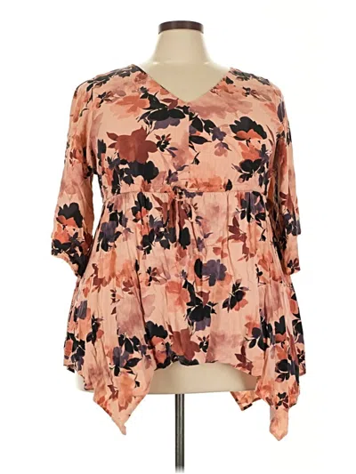 Pre-owned Torrid 3/4 Sleeve Blouse In Orange