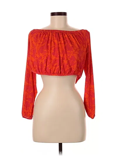 Pre-owned Torrid 3/4 Sleeve Blouse In Orange