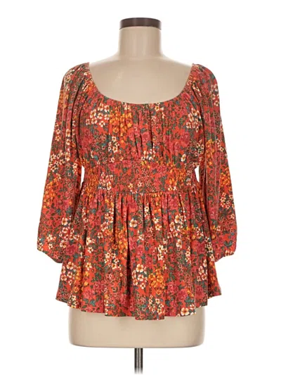 Torrid 3/4 Sleeve Blouse In Orange