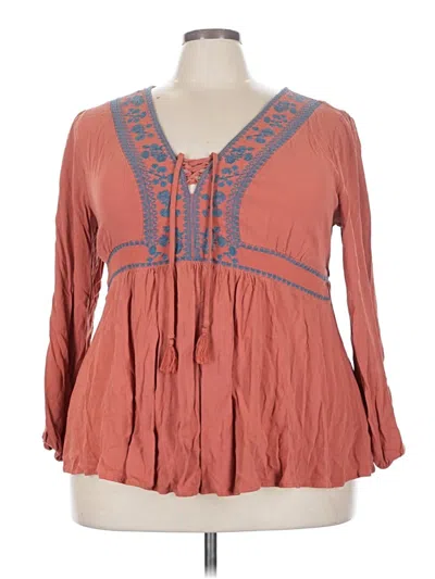 Pre-owned Torrid 3/4 Sleeve Blouse In Orange