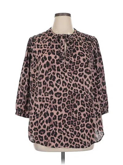 Pre-owned Torrid 3/4 Sleeve Blouse In Pink