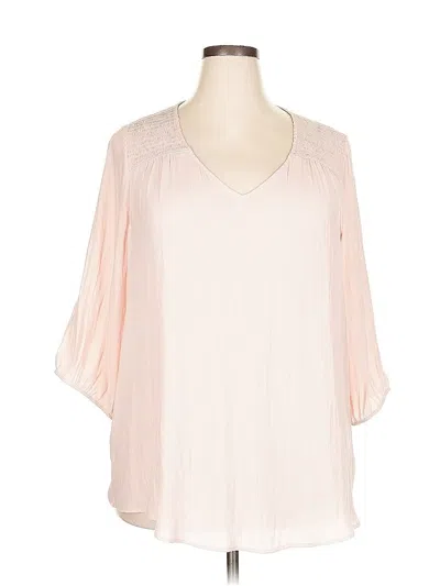 Pre-owned Torrid 3/4 Sleeve Blouse In Pink