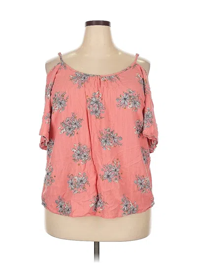 Pre-owned Torrid 3/4 Sleeve Blouse In Pink