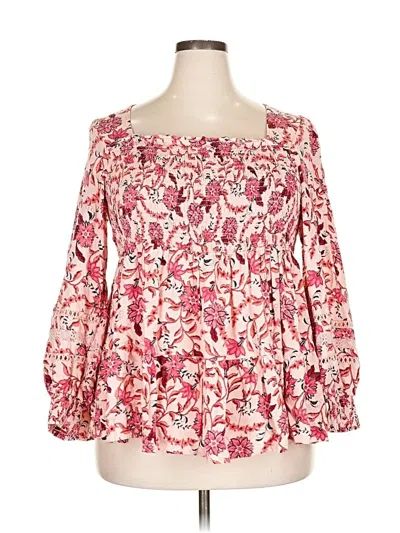 Pre-owned Torrid 3/4 Sleeve Blouse In Pink