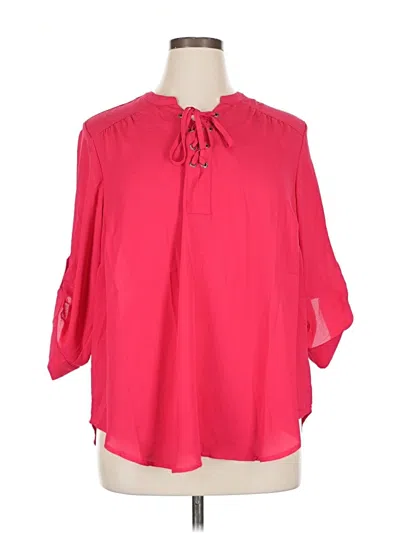Pre-owned Torrid 3/4 Sleeve Blouse In Pink