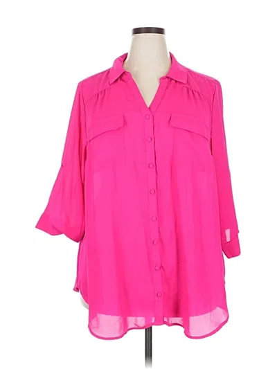 Pre-owned Torrid 3/4 Sleeve Blouse In Pink