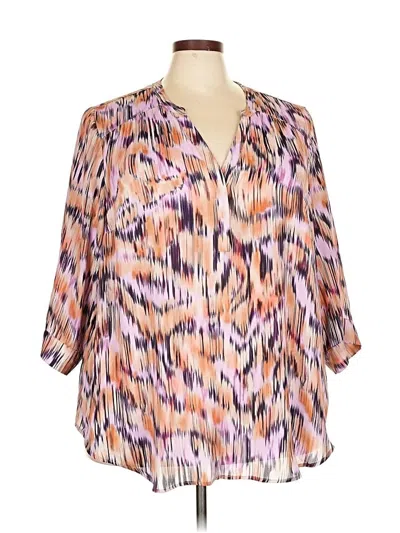 Pre-owned Torrid 3/4 Sleeve Blouse In Pink