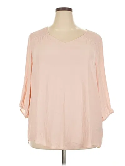 Pre-owned Torrid 3/4 Sleeve Blouse In Pink