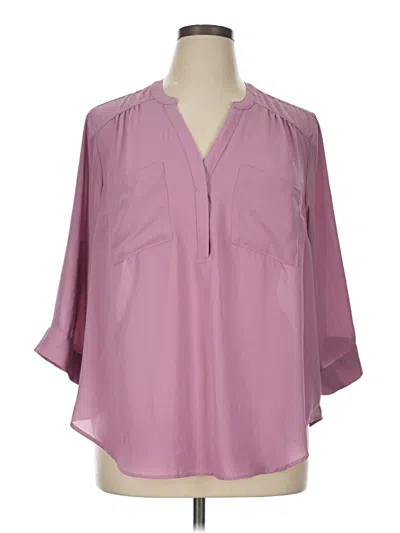 Pre-owned Torrid 3/4 Sleeve Blouse In Pink
