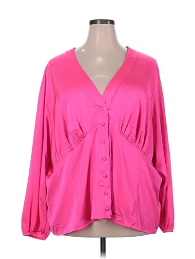 Pre-owned Torrid 3/4 Sleeve Blouse In Pink