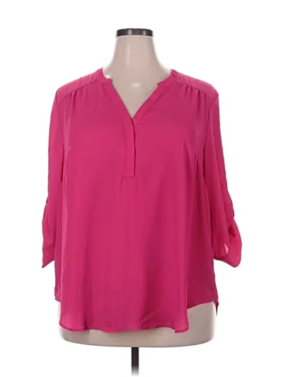 Pre-owned Torrid 3/4 Sleeve Blouse In Pink