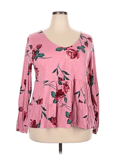 Pre-owned Torrid 3/4 Sleeve Blouse In Pink