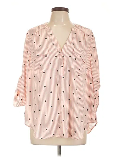 Pre-owned Torrid 3/4 Sleeve Blouse In Pink