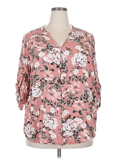 Pre-owned Torrid 3/4 Sleeve Blouse In Pink