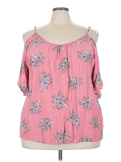 Pre-owned Torrid 3/4 Sleeve Blouse In Pink