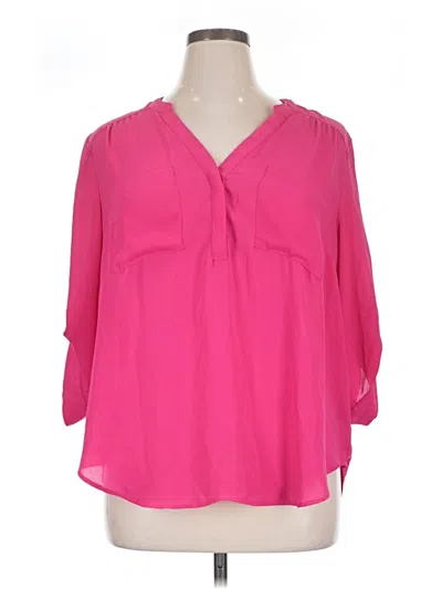 Pre-owned Torrid 3/4 Sleeve Blouse In Pink