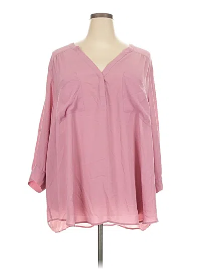 Pre-owned Torrid 3/4 Sleeve Blouse In Pink