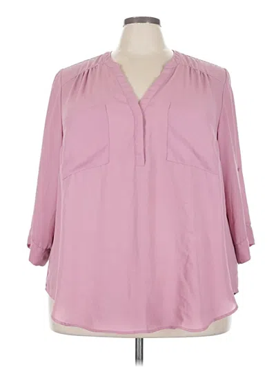 Pre-owned Torrid 3/4 Sleeve Blouse In Pink