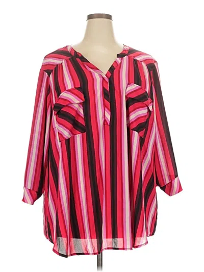 Pre-owned Torrid 3/4 Sleeve Blouse In Pink